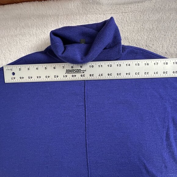 Eileen Fisher Womens Turtleneck Merino Wool Sweater Small Blue Knit Pullover - Picture 5 of 7